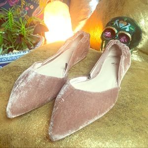 Soft Pink Velvet Flats